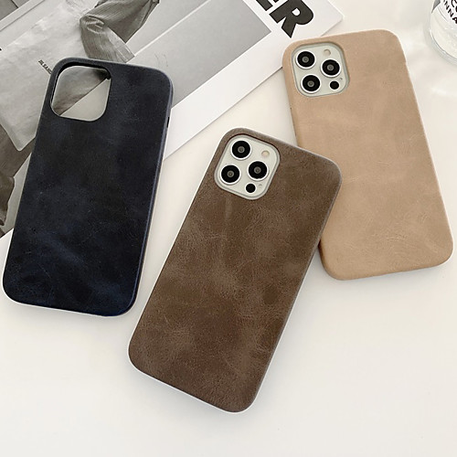 

Phone Case For Apple Back Cover iPhone 12 Pro Max 11 SE 2020 X XR XS Max 8 7 Shockproof Dustproof Solid Colored PU Leather