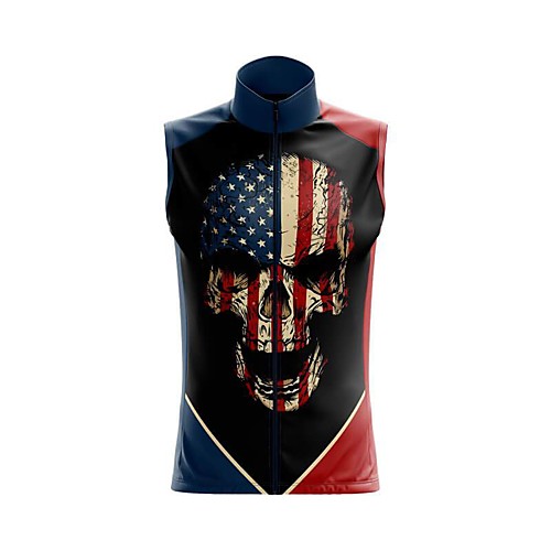 

21Grams Women's Sleeveless Cycling Jersey Summer Spandex RedBlue Skull USA Bike Top Mountain Bike MTB Road Bike Cycling Quick Dry Moisture Wicking Sports Clothing Apparel / Stretchy / Athleisure