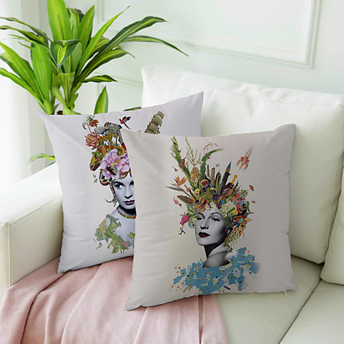 

Arty Woman Double Side Cushion Cover 2PC Soft Decorative Square Throw Pillow Cover Cushion Case Pillowcase for Bedroom Livingroom Superior Quality Machine Washable Outdoor Cushion for Sofa Couch Bed Chair