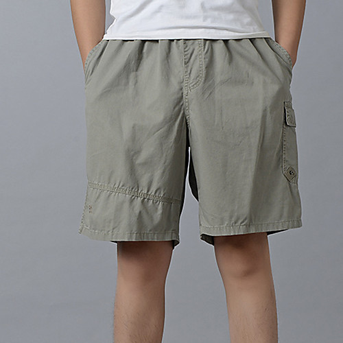 

Men's Sporty Casual Breathable Soft Daily Sports Shorts Capri shorts Pants Solid Color Calf-Length Pocket Elastic Waist Yellow Army Green Khaki Black