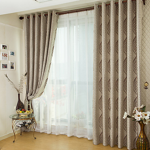 

Two Panel American Style Shading Jacquard Curtains For Living Room Bedroom Dining Room Thermal Insulation Curtains