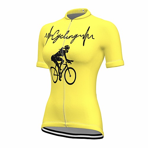 

21Grams Women's Short Sleeve Cycling Jersey Summer Spandex Yellow Bike Top Mountain Bike MTB Road Bike Cycling Quick Dry Moisture Wicking Sports Clothing Apparel / Stretchy / Athleisure