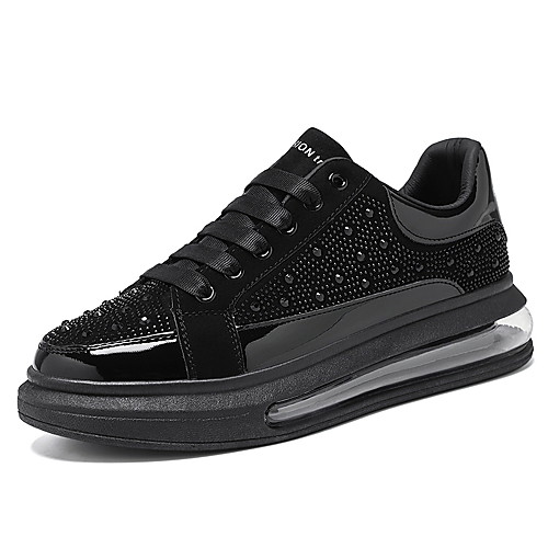 

Men's Trainers Athletic Shoes Light Soles Casual Daily Walking Shoes PU Non-slipping Height-increasing Gold Black Fall Winter