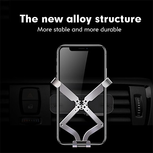 

Phone Holder Stand Mount Car Air Vent Outlet Grille Car Holder Phone Holder Gravity Type Adjustable 360°Rotation Aluminum Alloy Phone Accessory iPhone 12 11 Pro Xs Xs Max Xr X 8 Samsung Glaxy S21 S20
