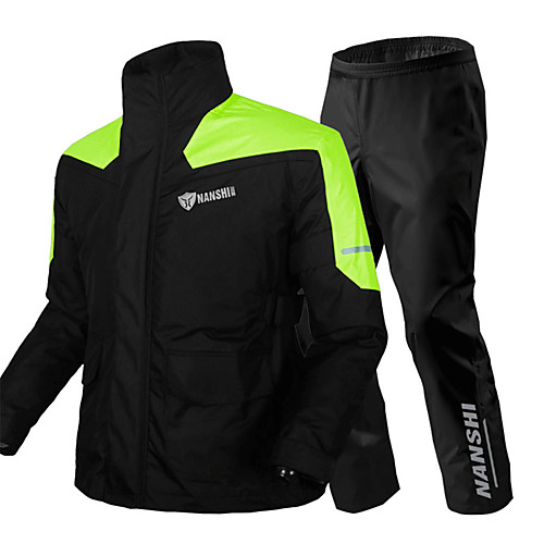 

Men's Rain Suit Rain Jacket Pants Hoodie Jacket Outdoor Reflective Waterproof Breathable Stain Resistant Clothing Suit Fishing Camping & Hiking Running Yellow Black
