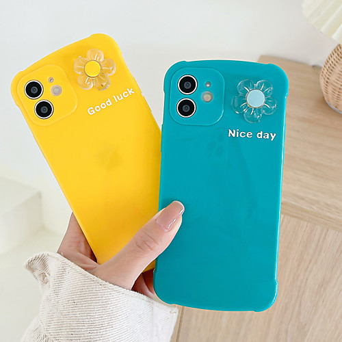 

Phone Case For Apple Back Cover iPhone 12 Pro Max 11 SE 2020 X XR XS Max 8 7 Shockproof Dustproof Solid Colored Flower TPU