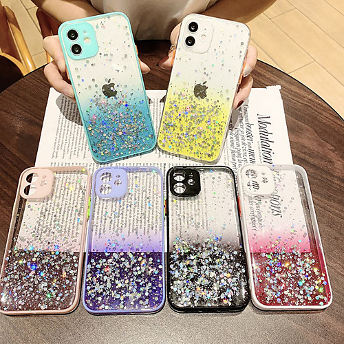 

Phone Case For Apple Back Cover iPhone 12 Pro Max 11 SE 2020 X XR XS Max 8 7 6 Shockproof Dustproof Transparent Glitter Shine TPU