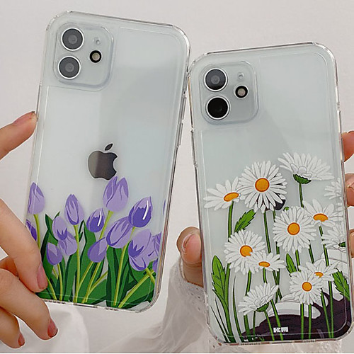 

Phone Case For Apple Back Cover iPhone 12 Pro Max 11 SE 2020 X XR XS Max 8 7 Shockproof Dustproof Geometric Pattern Flower TPU