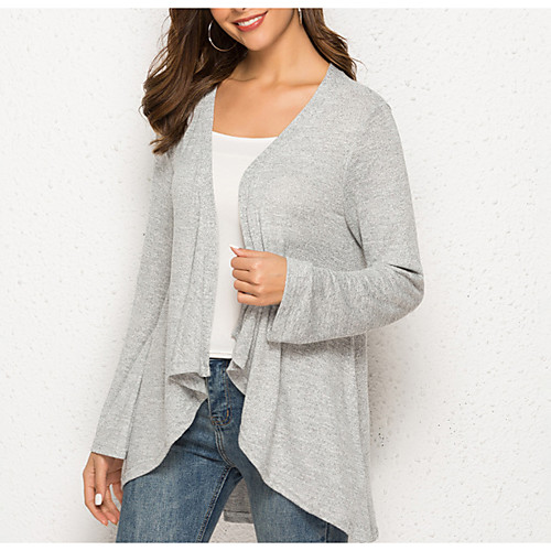 

Women's Coat Casual / Daily Summer Regular Coat Regular Fit Casual Jacket Solid Color Others Natural White Black 1