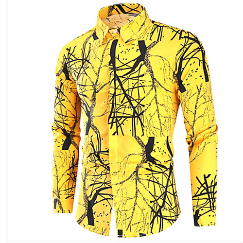 

Men's T shirt Graphic Flag Short Sleeve Daily Tops Casual Yellow