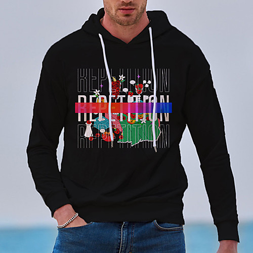 

Men's Unisex Hoodie Graphic Prints Letter Print Daily Sports 3D Print 3D Print Casual Hoodies Sweatshirts Black