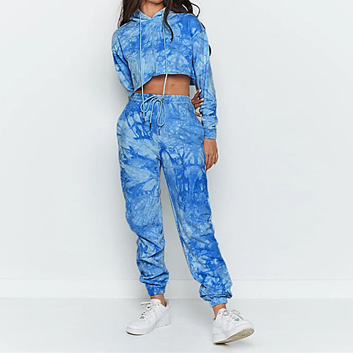 

Women's Suits Loungewear Sets Ruched Multi Color Polyester Basic Casual Hoodie Pant Hooded Street Causal Long Sleeve / 2 Pieces / Holiday