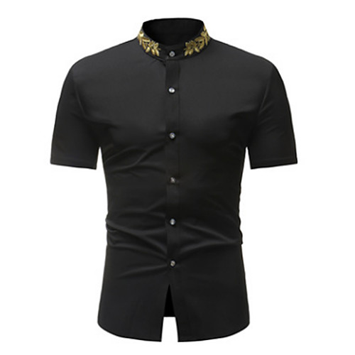 

Men's Shirt Other Prints Graphic Short Sleeve Casual Tops Casual Soft Breathable White Black