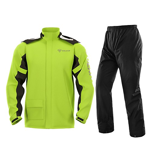 

Men's Rain Suit Rain Jacket Pants Hoodie Jacket Outdoor Reflective Waterproof Windproof Breathable Stain Resistant Clothing Suit Fishing Camping & Hiking Work 0901 [Black] Reflective at night