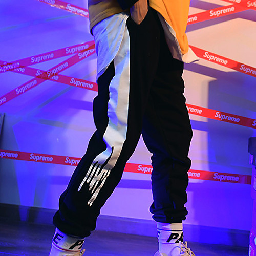 

Men's Stylish Sporty Casual / Sporty Streetwear Comfort Breathable Sports Daily Sports Active Pants Pants Graphic Prints Full Length Pocket Elastic Waist Purple White