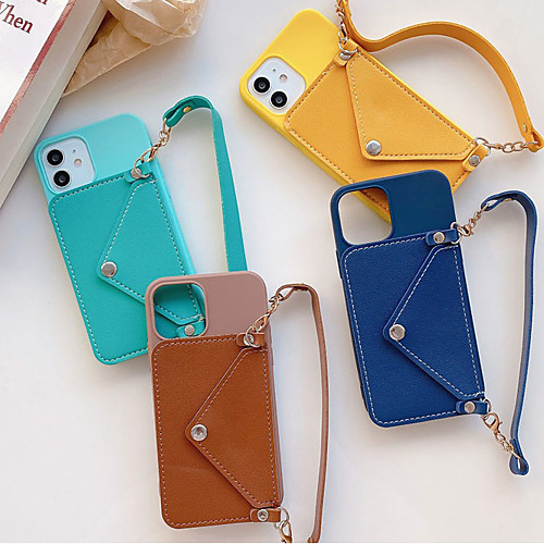 

Phone Case For Apple Back Cover iPhone 12 Pro Max 11 SE 2020 X XR XS Max 8 7 6 Wallet Shockproof Dustproof Solid Colored TPU