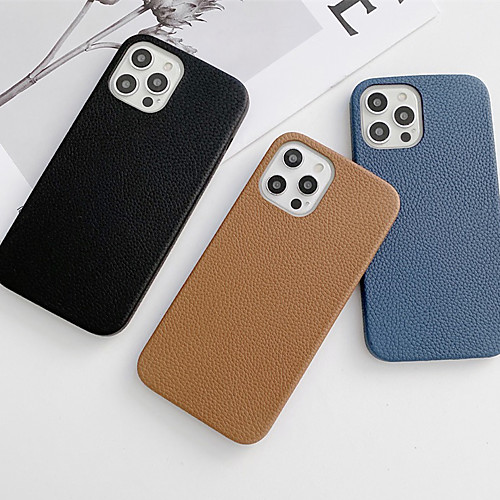 

Phone Case For Apple Back Cover iPhone 12 Pro Max 11 SE 2020 X XR XS Max 8 7 Shockproof Dustproof Solid Colored PU Leather