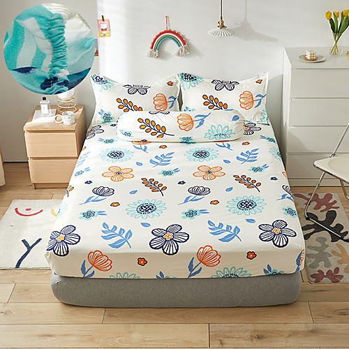 

Pastoral notes 1PC Soft Printed Fitted Sheet With Elastic Band Bed Sheet Cover (No Pillowcases)Full Queen King Size Dropshipping