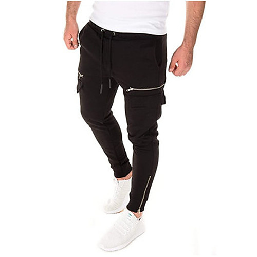 

Men's Casual Casual Daily Pants Pants Solid Color Full Length ArmyGreen Light Grey Black Dark Gray