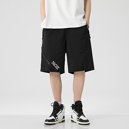 

Men's Sports Outdoor Shorts Pants Letter Short Grey Black