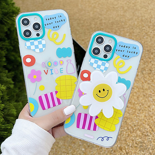

Phone Case For Apple Back Cover iPhone 12 Pro Max 11 SE 2020 X XR XS Max 8 7 Shockproof Dustproof with Stand Graphic Transparent TPU