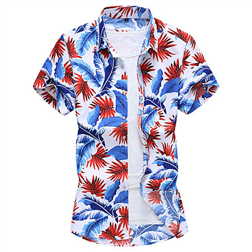 

Men's Shirt Graphic Short Sleeve Daily Tops Casual Blue