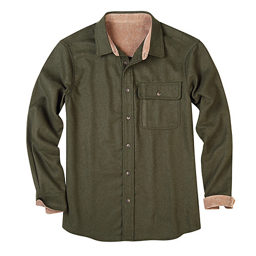 

Men's Shirt Solid Color Button-Down Long Sleeve Street Tops Cotton Casual Comfortable Military Style Gray Khaki Green