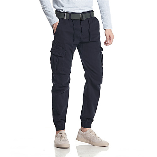 

Men's Casual / Sporty Chino Soft Sports Daily Leisure Sports Pants Chinos Pants Solid Colored Full Length Sporty ArmyGreen Blue Khaki Black