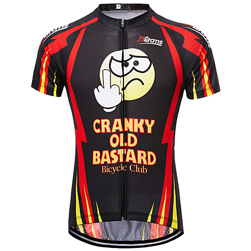 

21Grams Novelty Funny Men's Short Sleeve Cycling Jersey - Black / Yellow Blue Yellow Bike Top UV Resistant Quick Dry Moisture Wicking Sports Summer Terylene Mountain Bike MTB Road Bike Cycling