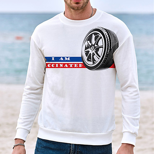 

Men's Unisex Sweatshirt Graphic Prints Tires Casual Daily Holiday Hot Stamping Casual Designer Hoodies Sweatshirts White