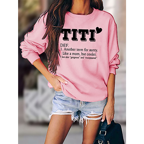 

Women's Sweatshirt Pullover Heart Text Print Daily Sports Hot Stamping Sportswear Streetwear Hoodies Sweatshirts Yellow Blushing Pink Gray