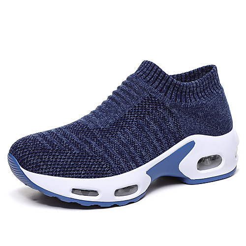 

Women's Trainers Athletic Shoes Flat Heel Round Toe Athletic Outdoor Tissage Volant Solid Colored Blue Pink Gray