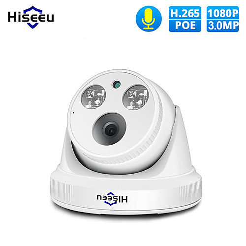 

Hiseeu 3MP POE IP Camera H.265 1080P CCTV Wired IP Camera ONVIF for POE NVR System Indoor Night Vision Home Security Surveillance IR Cut Remote Access PoE