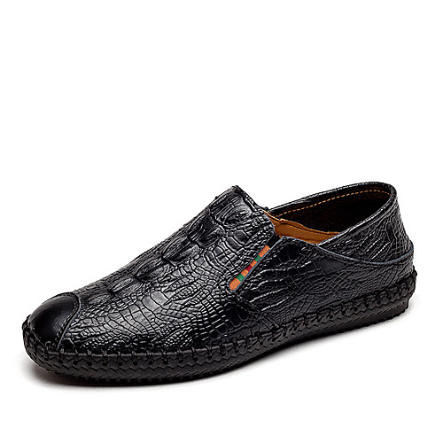

Men's Loafers & Slip-Ons Comfort Loafers Drive Shoes Casual Daily Leather Non-slipping Wear Proof White Black Brown Fall Spring