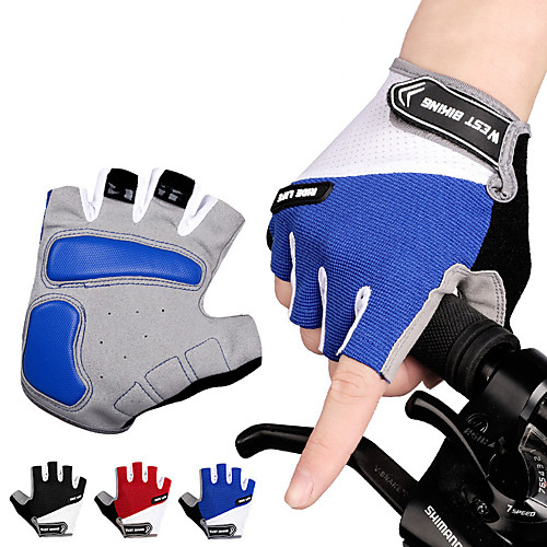 

Bike Gloves / Cycling Gloves Quick Dry Wearable Breathable Skidproof Fingerless Gloves Sports Gloves Lycra Red Blue Black for Adults' Outdoor Exercise Cycling / Bike
