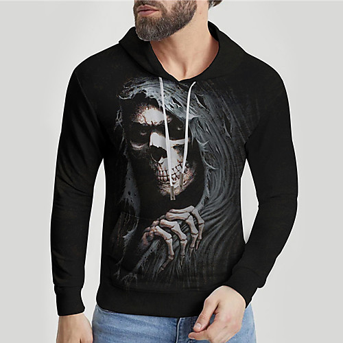 

Men's Unisex Hoodie Graphic Prints Skull Print Daily Sports 3D Print 3D Print Casual Hoodies Sweatshirts Black