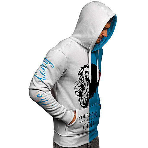 

Men's Unisex Hoodie Color Block Graphic Prints Print Daily Sports 3D Print 3D Print Casual Hoodies Sweatshirts Blue