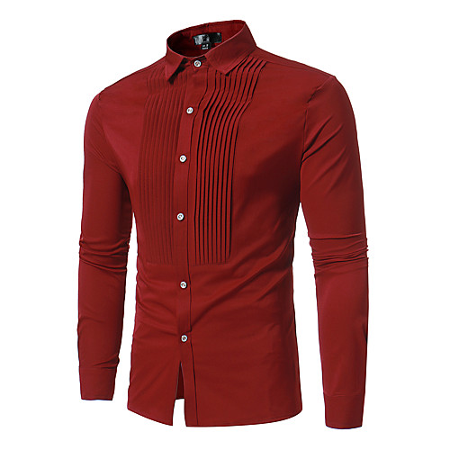 

Men's Shirt non-printing Plain Solid Color Long Sleeve Casual Tops Business Soft Breathable Wine Royal Blue White