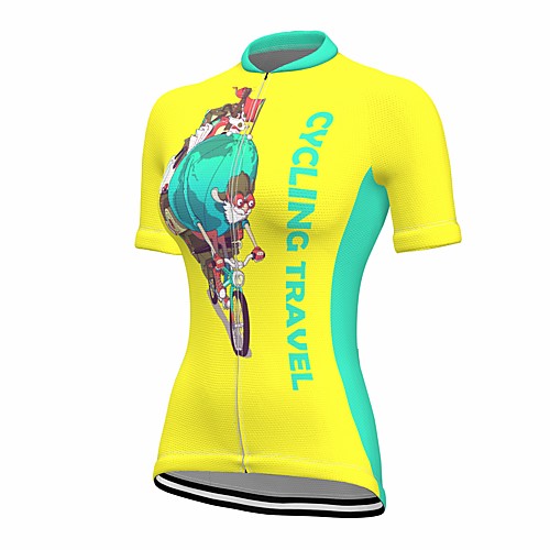 

21Grams Women's Short Sleeve Cycling Jersey Summer Spandex Yellow Bike Top Mountain Bike MTB Road Bike Cycling Quick Dry Moisture Wicking Sports Clothing Apparel / Stretchy / Athleisure
