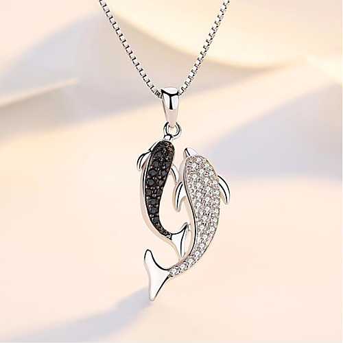 

White Synthetic Diamond Pendant Necklace Chain Necklace Rolo Letter Punk Trendy Casual / Sporty Fashion Copper Silver Plated Silver 405 cm Necklace Jewelry 1pc For Anniversary Sport Street Birthday