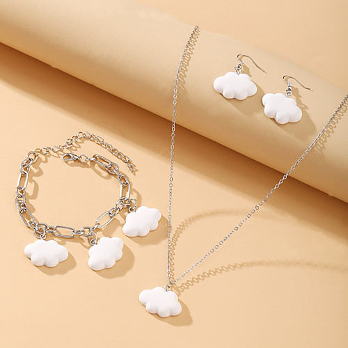 

Women's Jewelry Set Tassel Fringe Clouds Stylish Simple European Korean Cute Earrings Jewelry White For Party Evening Street Prom Beach Festival 3pcs