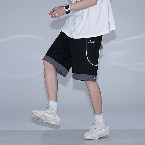 

Men's Sports Sports Shorts Trousers Pants Harajuku Short Leg Drawstring Grey Black