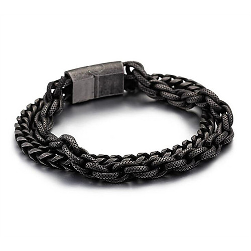 

Men's Bracelet Braided Totem Series Fashion Titanium Steel Bracelet Jewelry Black For Anniversary Party Evening Gift Festival