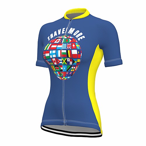 

21Grams Women's Short Sleeve Cycling Jersey Summer Spandex Dark Navy National Flag Bike Top Mountain Bike MTB Road Bike Cycling Quick Dry Moisture Wicking Sports Clothing Apparel / Stretchy