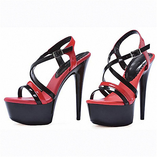 

Women's Unisex Sandals Pumps Round Toe Closed Toe Daily Beach PU Solid Colored Black / Red
