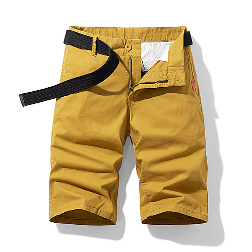 

Men's Cargo Cargo Shorts Chinos Tactical Cargo Pants Simple Solid Colored Yellow Army Green Khaki Black Red