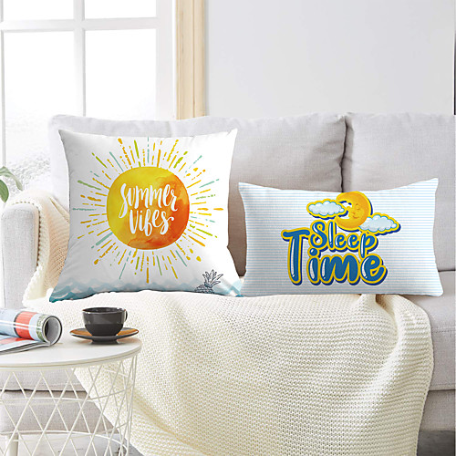 

Letters Double Side Cushion Cover 2PC Soft Decorative Square Throw Pillow Cover Cushion Case Pillowcase for Bedroom Livingroom Superior Quality Machine Washable Outdoor Cushion for Sofa Couch Bed Chair