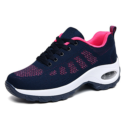 

Women's Trainers Athletic Shoes Flat Heel Round Toe Booties Ankle Boots Daily Tissage Volant Solid Colored BluePink White Black