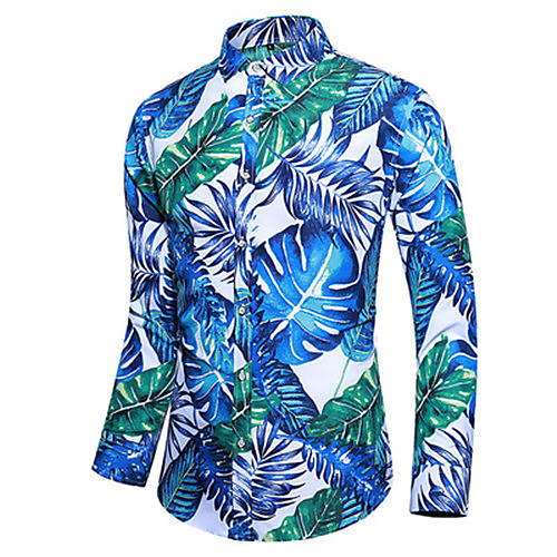 

Men's Shirt Graphic Long Sleeve Daily Tops Casual Blue