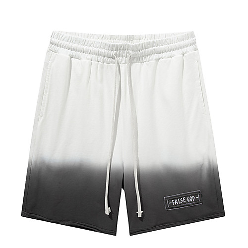 

Men's Stylish Sporty Casual / Sporty Streetwear Comfort Breathable Sports Daily Sports Chinos Shorts Pants Gradient Tie Dye Knee Length Pocket Elastic Waist Khaki White Dark Gray